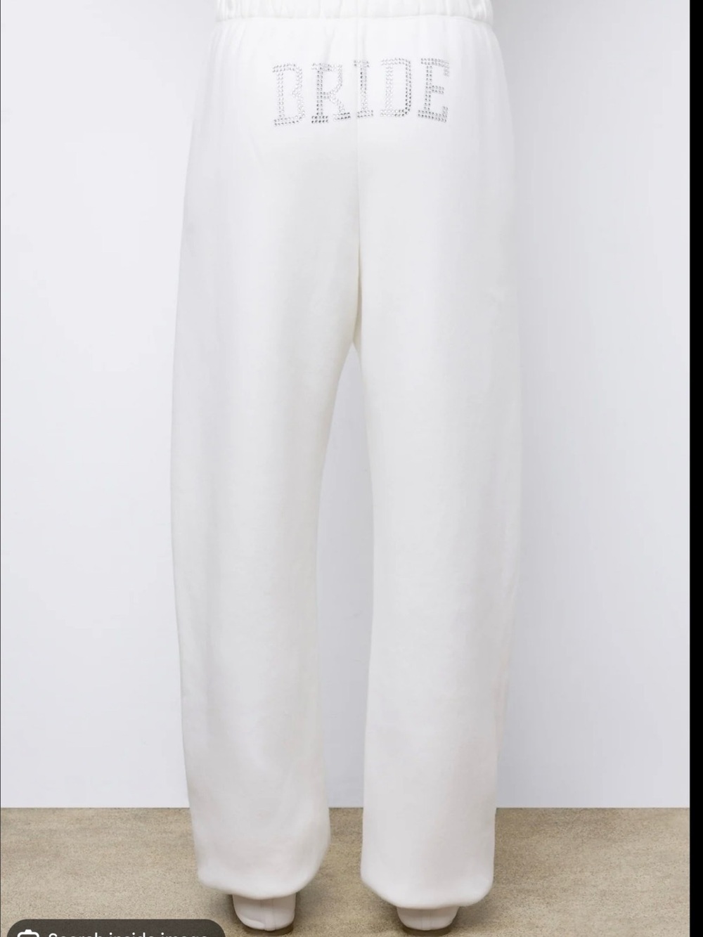 White 'BRIDE' Embellished Lounge Joggers